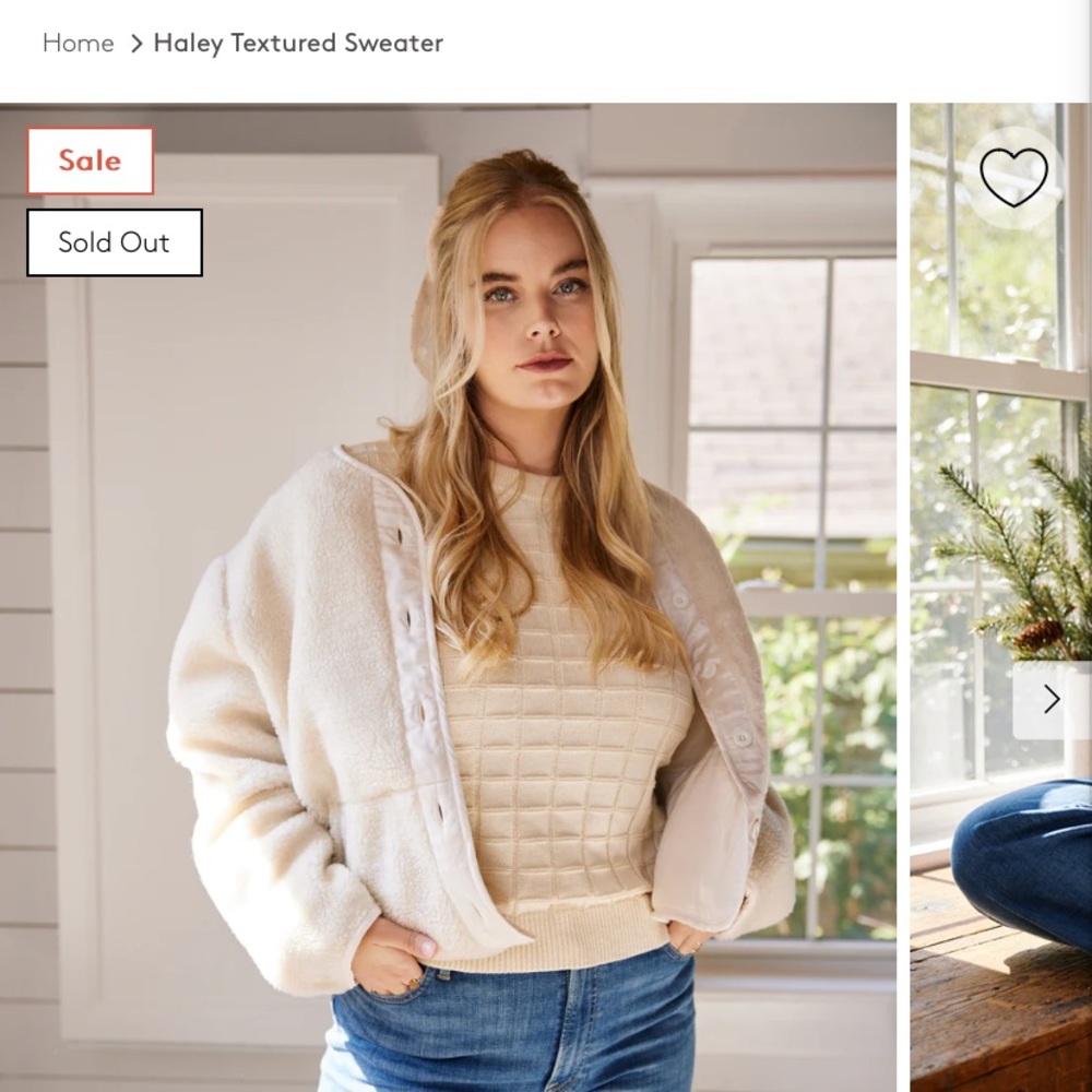 Able Clothing Haley Textured Sweater Large